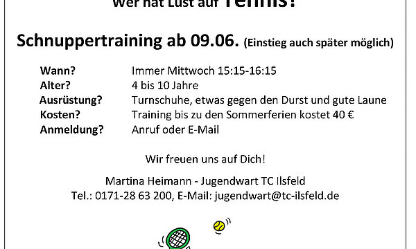 Zu den Newsdetails: Schnuppertraining 2021